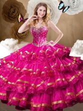 2016 Fashionable Ball Gown Quinceanera Dresses with Beading and Ruffled Layers SJQDDT489002FOR