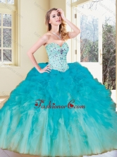 2016 Hot Sale Ball Gown Quinceanera Gowns with Beading and Ruffles SJQDDT390002FOR