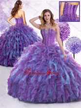 2016 New Style Strapless Beading and Ruffles Sweet 16 Dresses SJQDDT444002FOR