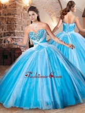 Exclusive Beaded Bust Baby Blue Sweet 16 Dress in Tulle XFQD1038FOR