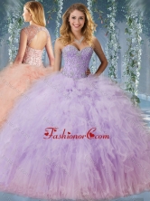 Exclusive Beaded and Ruffled Quinceanera Dress with Detachable StrapsSJQDDT594002FOR