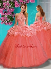 Lovely Beaded and Ruffled Big Puffy Quinceanera Dress with Halter Top SJQDDT629002FOR