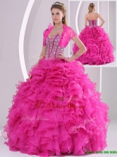 Recommended Ruffles and Beading Fuchsia Sweet 16 Dresses  LFY091906EFOR