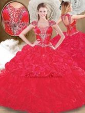 Perfect Sweetheart Red Quinceanera Dresses with Beading and Pick Ups SJQDDT472002-1FOR 