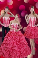 Recommended 2015 Fashionable Pick Ups and Appliques Hot Pink Quinceanera Dresses XFNAOA58TZA1FOR