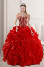 Recommended 2015 Fashionable Red Quinceanera Dresses with Beading and Ruffles XFNAO5781TZFXFOR
