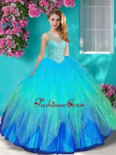 Recommended See Through Beaded Scoop Quinceanera Dress with Backless SJQDDT612002FOR