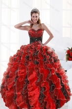 2015 Modern Multi Color Beading and Ruffles Dresses for Quince XFNAOA32TZFXFOR