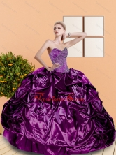 2015 New Arrival Beading and Pick Ups Sweetheart Quinceanera Dresses in Purple QDDTC49002FOR 