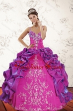 2015 New Arrival Sweep Train Multi Color Quince Dresses with Embroidery XFNAOA53TZFXFOR