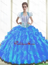 Beautiful 2015 Summer Sweetheart Quinceanera Dresses with Beading and Ruffles SJQDDT38002-1FOR