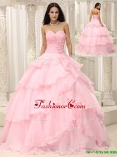 Beautiful Baby Pink Quinceanera Gowns with Beading and Ruffles  MLXN911415BFOR