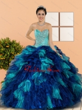 Beautiful Sweetheart Beading and Ruffles Quinceanera Dresses in Multi Color QDDTC46002FOR