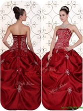 Best Selling Embroidery and Pick Ups Strapless Quinceanera Dresses  MLD090710CFOR