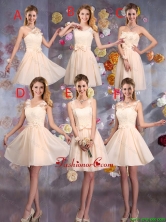 Delicate Champagne Prom Dresses with Hand Made Flowers BMT044FOR