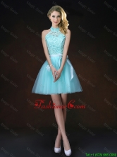 Elegant Halter Top Laced Prom Dresses with Appliques BMT062AFOR