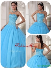 Exclusive Sky Blue Ball Gown Floor Length Quinceanera Dresses PDZY690AFOR