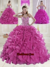 Hot Pink Sweetheart Brush Train Quinceanera Dresses in Sweet 16 XLFY091906B-12FOR