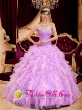Kuna Yala Panama Beading Inexpensive Ruffles Lavender  For  2013 Spring Ball Gown Quinceanera Dress Style QDZY160 FOR