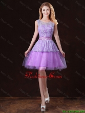 Luxurious Scoop Prom Dresses with Appliques and Belt BMT058DFOR