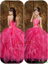 New Arrival Appliques and Ruffles Hot Pink Sweet 16 Dresses QDZY003CFOR