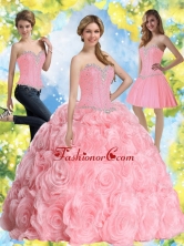 New Arrival Beading Baby Pink Quince Dresses SJQDDT35001FOR