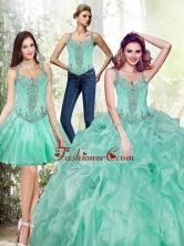New Arrival Beading and Ruffles Quinceanera Dresses in Apple Green SJQDDT30001FOR