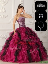 New Arrival Exquisite Organza Ruffles Quinceanera Gowns in Multi Color  QDZY009DFOR