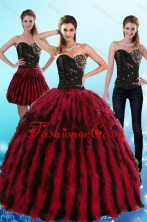 New Arrival Flirting Multi Color Sweetheart Sweet 16 Dresses with Ruffles and Beading XFNAO787TZA1FOR