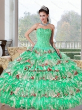 Popular Beading and Ruffled Layers Quinceanera Dresses for 2015 QDDTD18002-1FOR