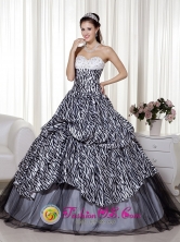 Rio Duque Panama Beading and Ruch 2013 Quinceanera Dress Luxurious Princess Sweetheart Floor-length Zebra and Organza for Formal Evening Style MLXN105FOR
