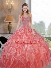 Sophisticated Sweetheart Ruffles and Beading Quinceanera Dresses for 2015 QDDTC13002FOR 