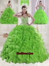 Sweet Sweetheart Spring Green Quinceanera Dresses with Brush Train XLFY091906B-21FOR