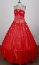 2012 Elegant Ball Gown Strapless Floor-Length Quinceanera Dresses Style JP42669