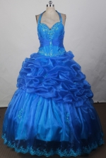 2012 Exquisite Ball Gown Halter Top Floor-Length Quinceanera Dresses Style JP42666