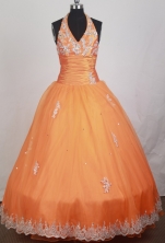 2012 Pretty Ball Gown Halter Top Neck Floor-Length Quinceanera Dresses Style JP42629