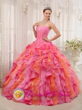 2013 Sweetheart Multi-color Quinceanera Dress Clearance With Appliques and Ruffles Decorate In Neyba Dominican Style QDZY337FOR