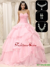2016 Pretty Beading and Ruffles Sweet 16 Dresses in Baby Pink  MLXN911415CFOR
