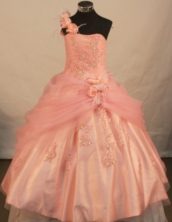 Affordable Ball Gown One Shoulder Floor-length Quinceanera dress Style X042440