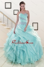 Beading and Ruffles Pretty Quinceanera Dresses for 2015 XFNAO683FOR