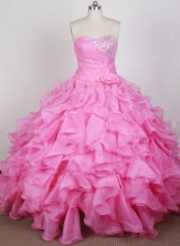 Beautful Ball Gown Sweetheart Neck Floor-length Pink Quinceanera Dress LZ426079