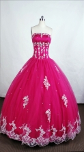 Beautiful Ball Gown Strapless Floor-length Hot Pink Quinceanera Dresses Style FA-C-037