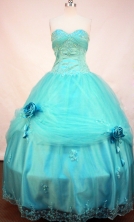 Beautiful Ball gown Sweetheart-neck Floor-length Sky Blue Quinceanera Dresses Style FA-C-111