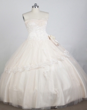 Elegant Ball Gown Sweetheart Floor-length Champagne Quinceanera Dress LZ426002