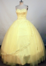Elegant Ball Gown Sweetheart Floor-length Gold Beading Quinceanera Dress Style FA-L-140