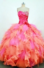 Elegant Ball Gown Sweetheart Floor-length Organza Quinceanera Dress Style FA-L-274
