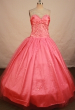 Elegant Ball Gown Sweetheart Floor-length Satin Pink Beading Quinceanera dress Style FA-L-148