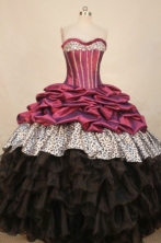 Elegant Ball Gown Sweetheart Floor-length  Taffeta Quinceanera Dress Style FA-L-314