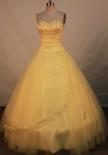 Elegant Ball Gown Sweetheart Floor-length Yellow Beading Quinceanera dress Style FA-L-140