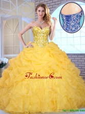 Elegant Yellow Quinceanera Gowns with Beading and Ruffles SJQDDT163002F-2FOR